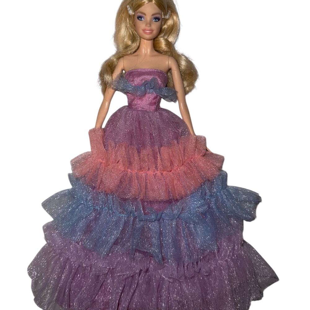 Barbie Birthday Wishes Doll Blonde Pastel Tulle Gown Half Up Hair 2020 Mattel